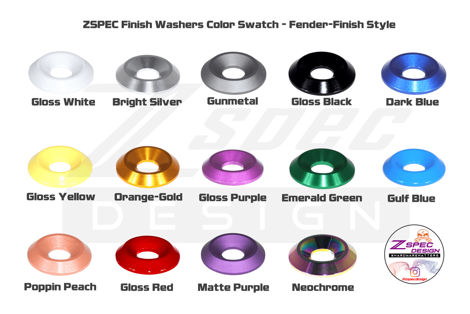 Fender-Finish, Billet Washers - ZSPEC Design LLC