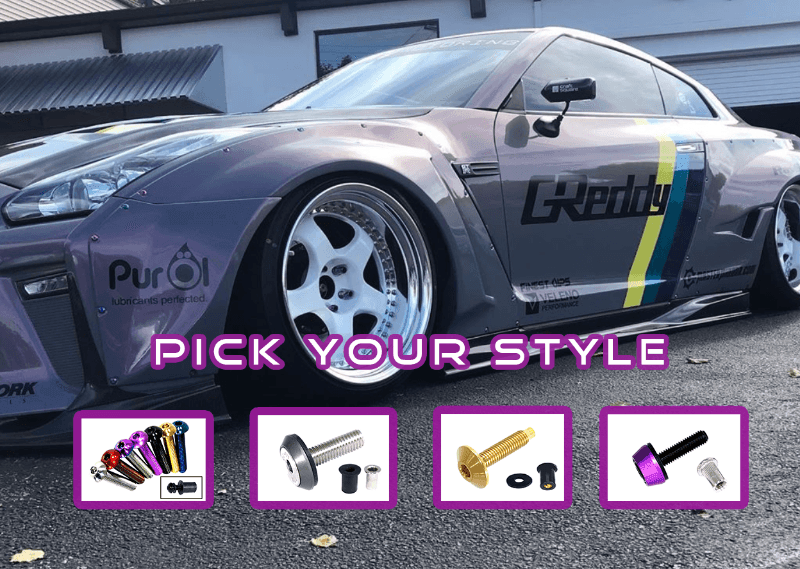 ZSPEC Design Dress Up Bolts / Fasteners / Hardware Kits for exterior elements like body kits, trunk-area and wings