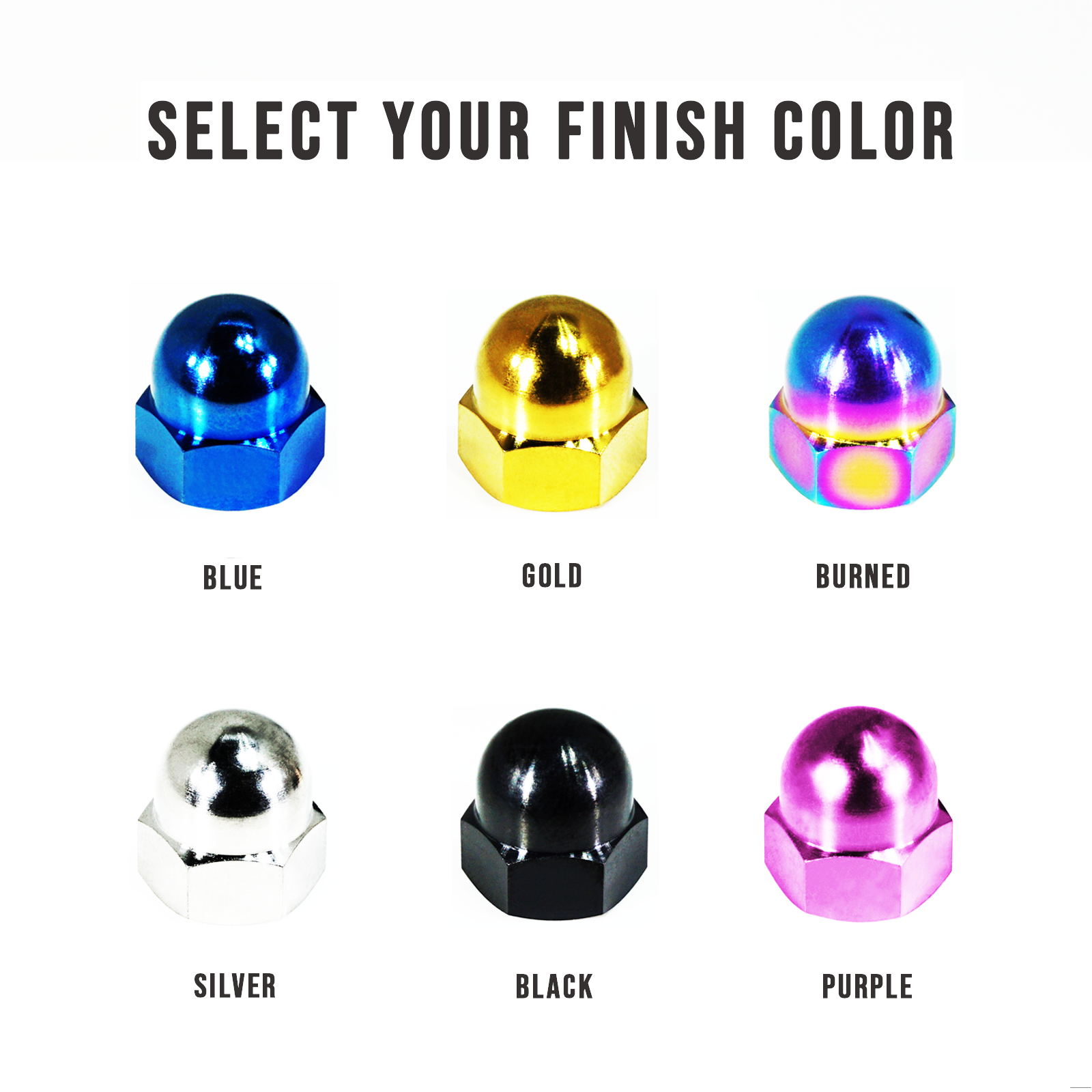 ZSPEC Titanium & Stainless Dress Up Acorn Nuts