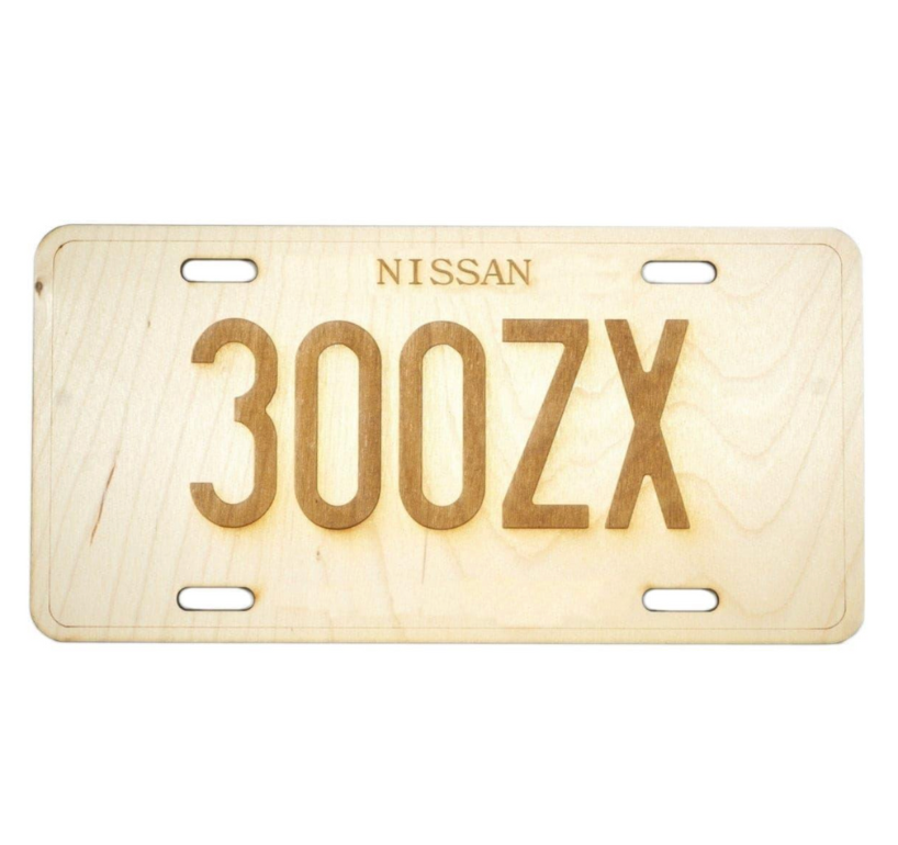 ZSPEC Nissan 300ZX License Plate, Birch, Ornamental | ZSPEC Design LLC