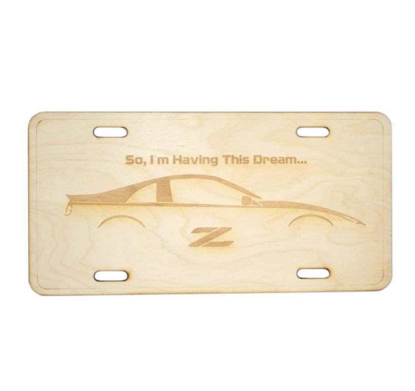 ZSPEC Nissan 300zx Z32 Silhouette License Plate, Birch, Ornamental - ZSPEC Design LLC - Holiday Ornaments - 300zx, garage art, license, lifestyle, ornament, z32 - zspecdesign.com