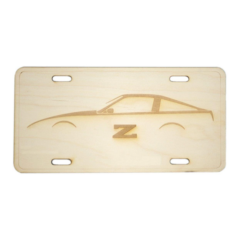 ZSPEC Nissan 300zx Z31 Silhouette License Plate, Birch, Ornamental - ZSPEC Design LLC - Holiday Ornaments - 300z, 300zx, garage art, license, lifestyle, ornament, shsc, z31 - zspecdesign.com