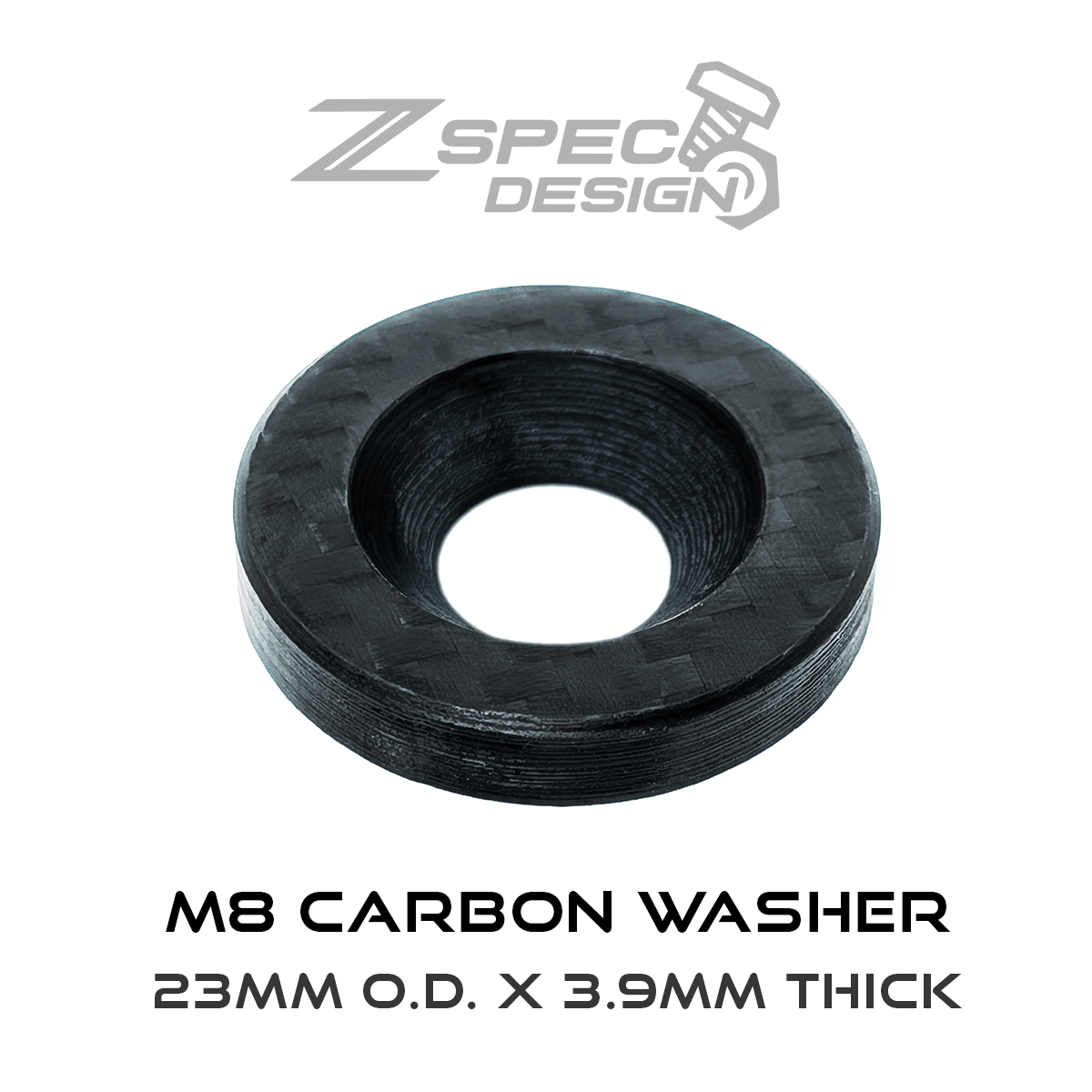 ZSPEC Carbon-Fiber Dress-Up Washers (Carbon-Weave Style), Sold Per Each, Great for automotive or other projects - compatible with DIN 7991 FHSC fasteners.