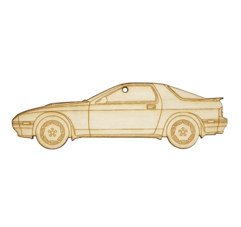 ZSPEC Laser-Engraved Wood Ornament, Style: Mazda RX7 , Birch - ZSPEC Design LLC - Holiday Ornaments - FC2, holiday, Mazda, ornament, RX7 - zspecdesign.com