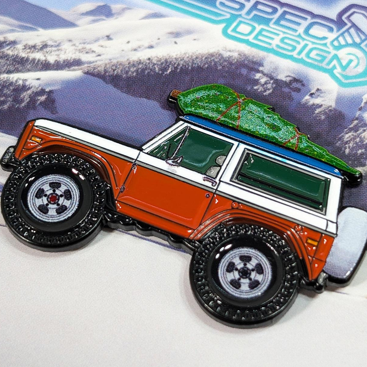 ZSPEC Collector Lapel / Hat Pin - Bronco 4WD Holiday Edition - ZSPEC Design LLC - Pin - accessory, lapel, lifestyle, pin - zspecdesign.com