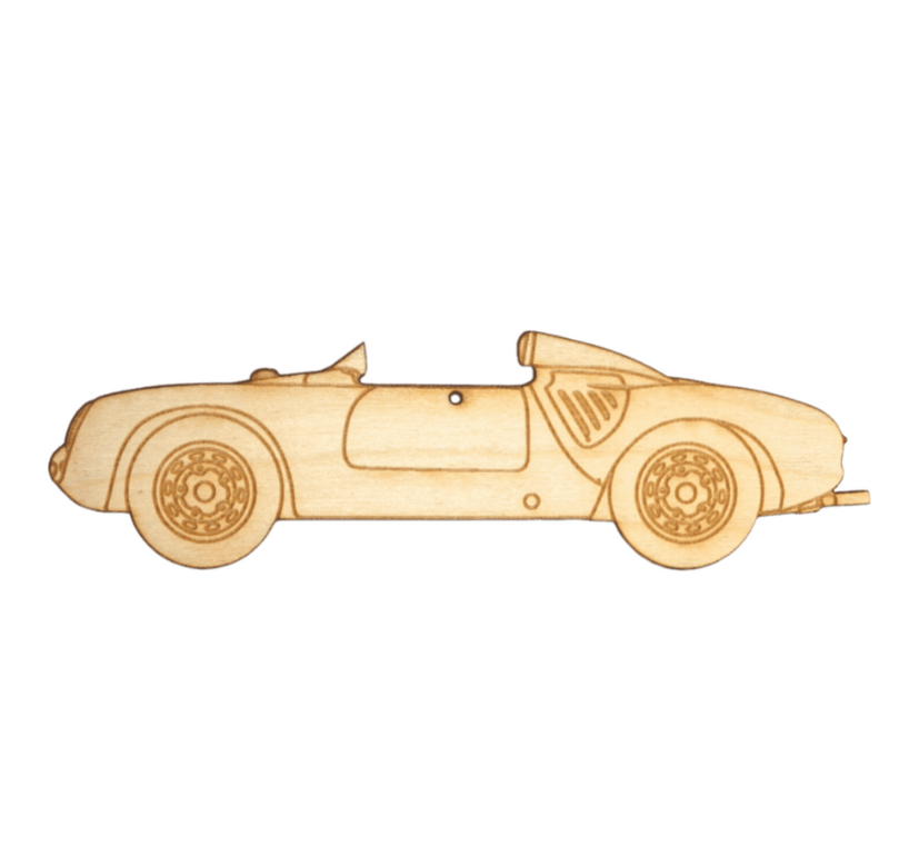 ZSPEC Laser-Engraved Birch Ornament, Style: Porsche 550 Speedster, ~5-inch Wide - ZSPEC Design LLC - Holiday Ornaments - 550, body, holiday, lifestyle, ornament, porsche, speedster - zspecdesign.com