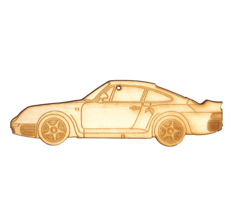 ZSPEC Laser-Engraved Birch Ornament, Style: Porsche 959, ~5-inch Wide - ZSPEC Design LLC - Holiday Ornaments - 959, body, holiday, lifestyle, ornament, porsche - zspecdesign.com