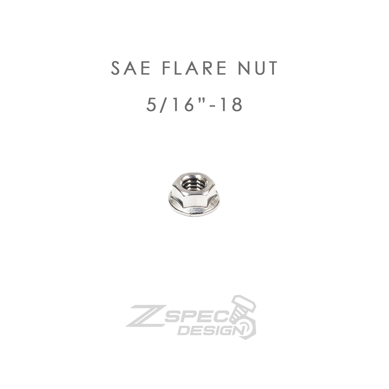 ZSPEC 5/16"-18 SAE Flare Nuts, SUS304 Stainless Steel, 10-Pack