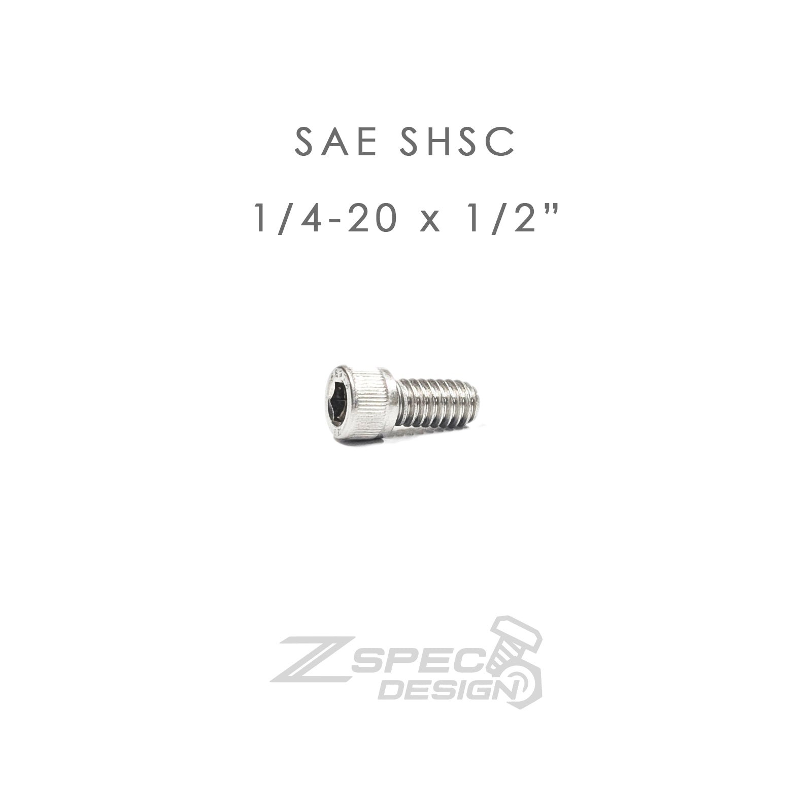 ZSPEC 1/4-20x1/2" SAE Socket-Cap SHSC Fasteners, Stainless, 10-Pack