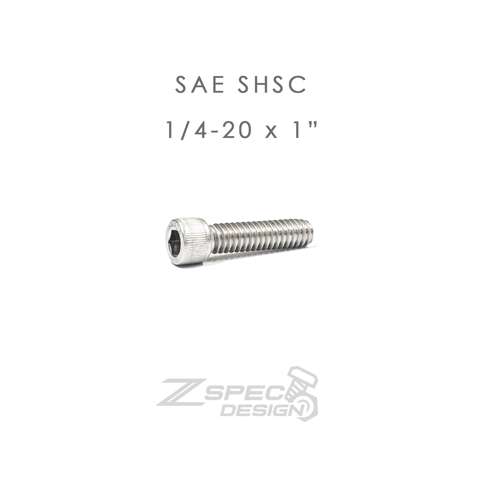 ZSPEC 1/4-20x1" SAE Socket-Cap SHSC Fasteners, Stainless, 10-Pack