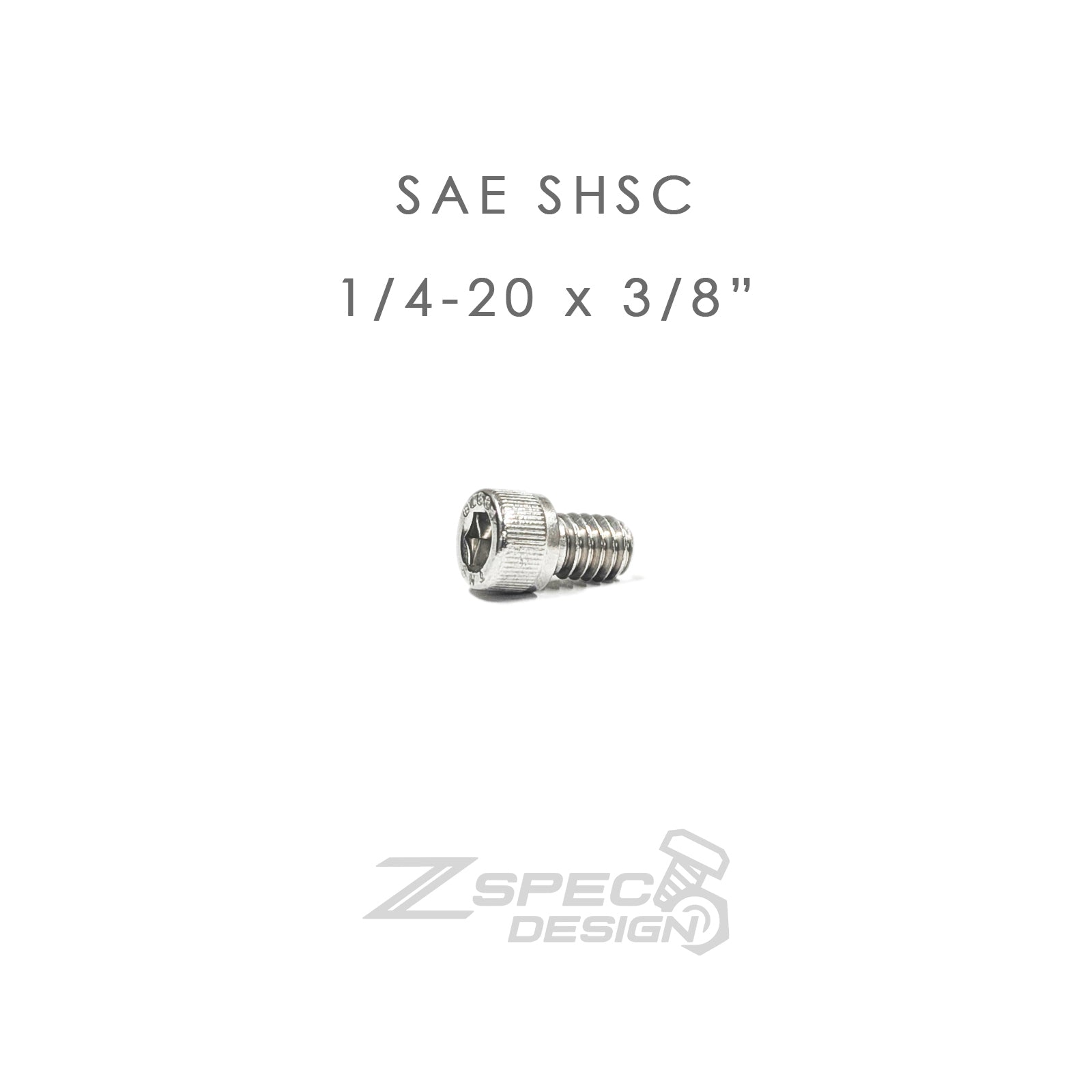 ZSPEC 1/4-20x3/8" SAE Socket-Cap SHSC Fasteners, Stainless, 10-Pack