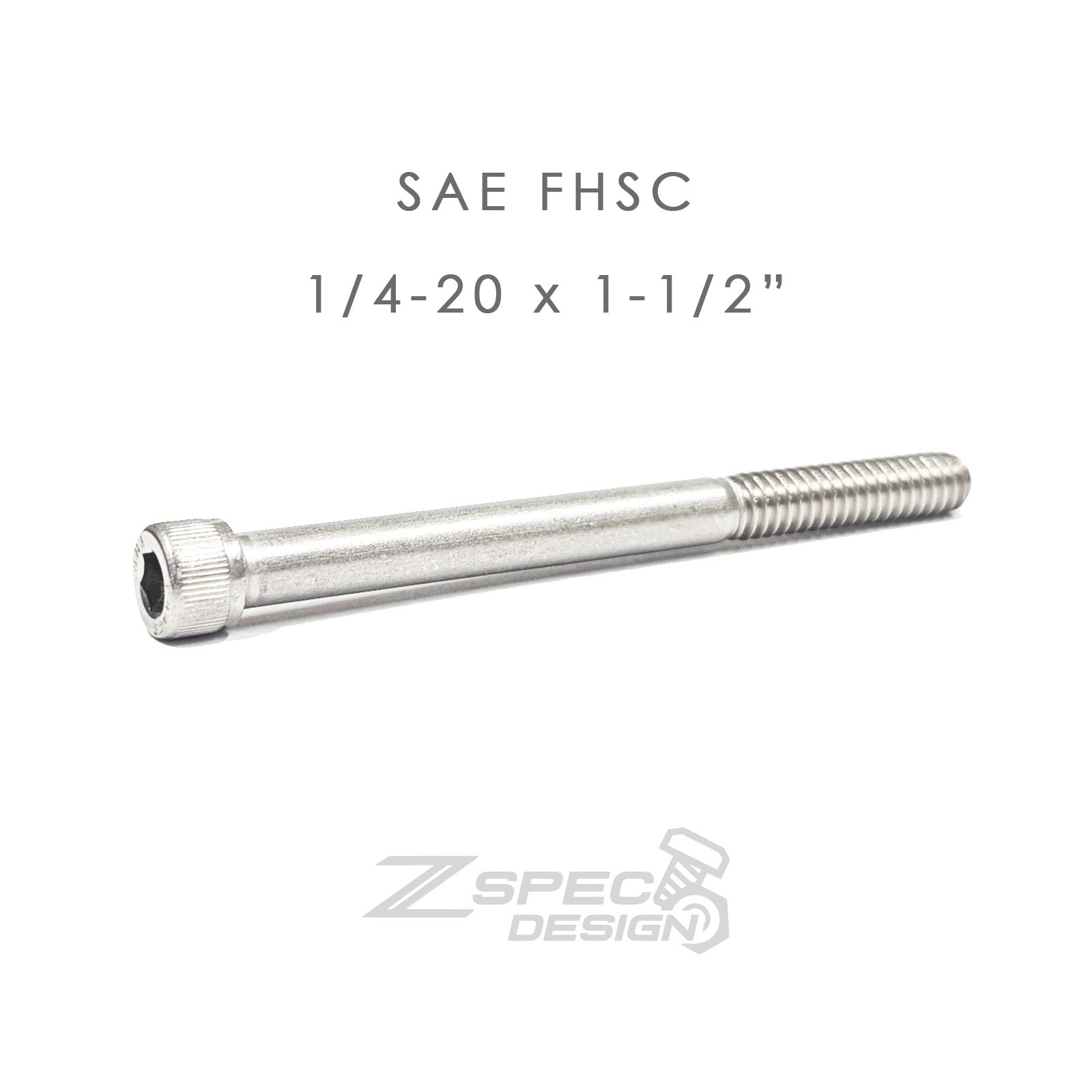 ZSPEC 1/4-20x1-1/2 SAE Socket-Cap SHSC Fasteners, Stainless, 10-Pack