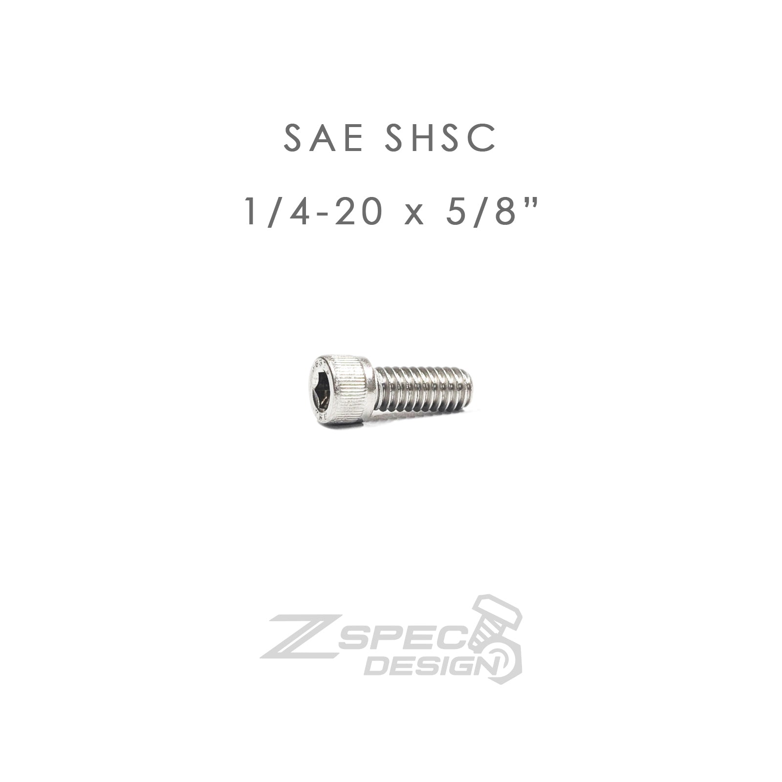 ZSPEC 1/4-20x5/8" SAE Socket-Cap SHSC Fasteners, Stainless, 10-Pack
