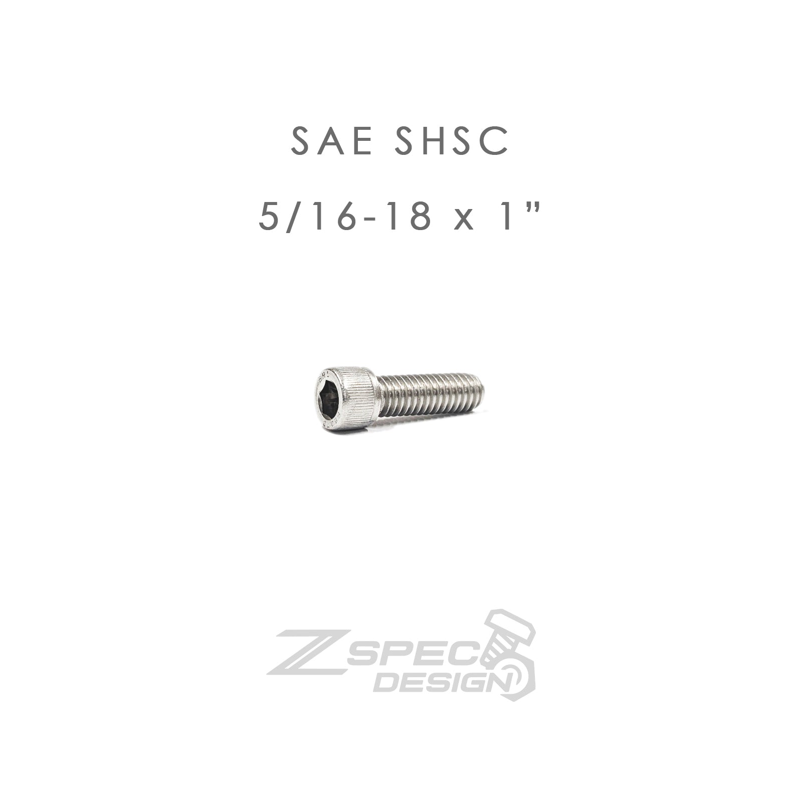 ZSPEC 5/16-18x1" SAE Socket-Cap SHSC Fasteners, Stainless, 10-Pack