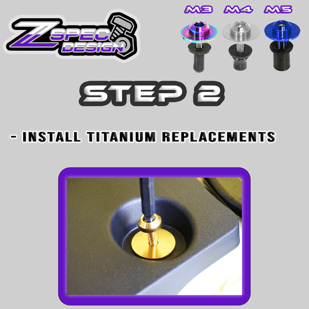 ZSPEC Clip-Replacement Fastener Solution, M3 x 20mm w/ Well Nut, Per Each - ZSPEC Design LLC - Hardware Fasteners - 350z, body hardware, clip replacement, Fastener Kit, nissan, nissanz, titanium, z33 - zspecdesign.com