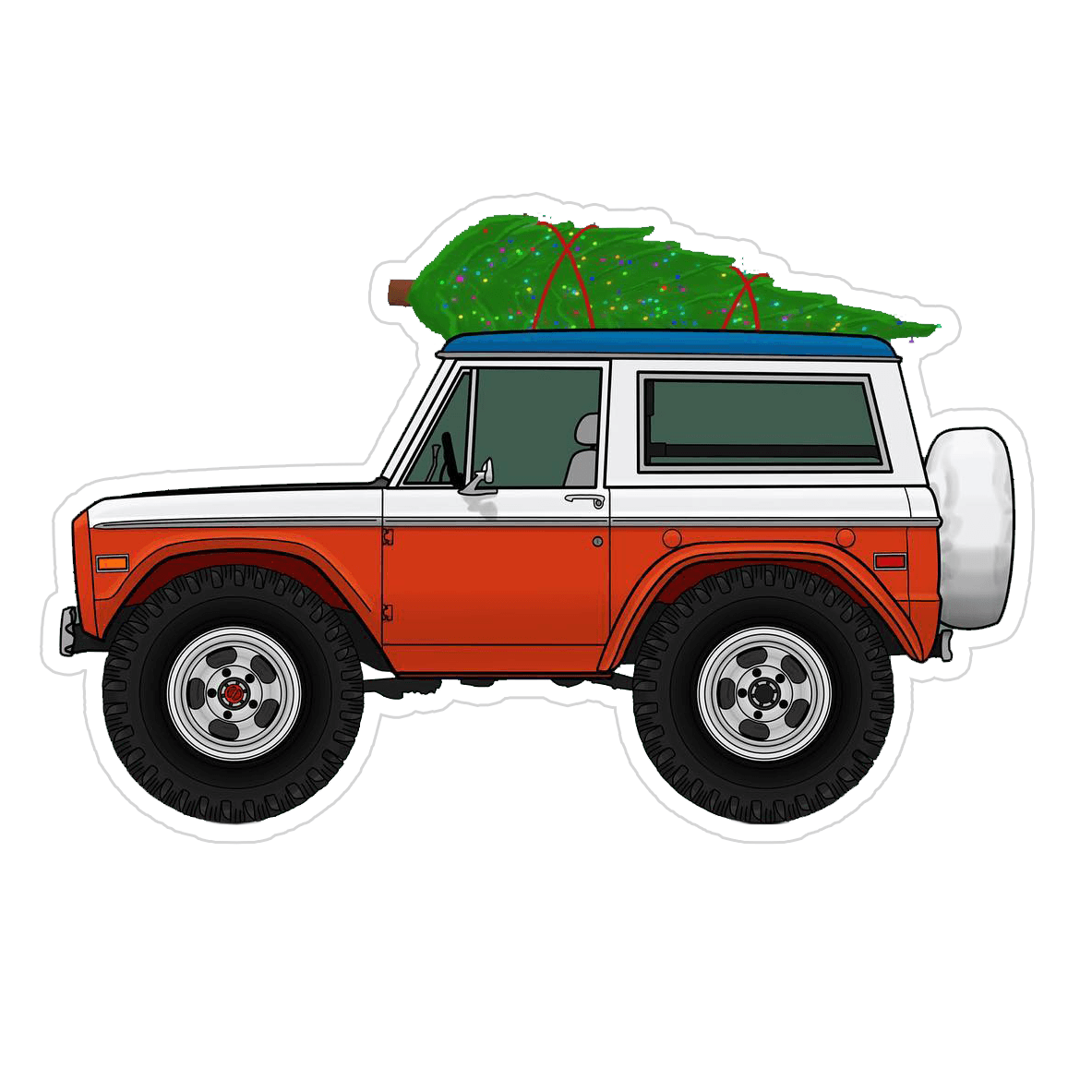 Ford Bronco Christmas-Themed Vinyl Decal / Sticker - ZSPEC Design LLC - Decals - Bronco, Decal, focus, ford, fox, lifestyle, mustang, s197, s550, sticker - zspecdesign.com