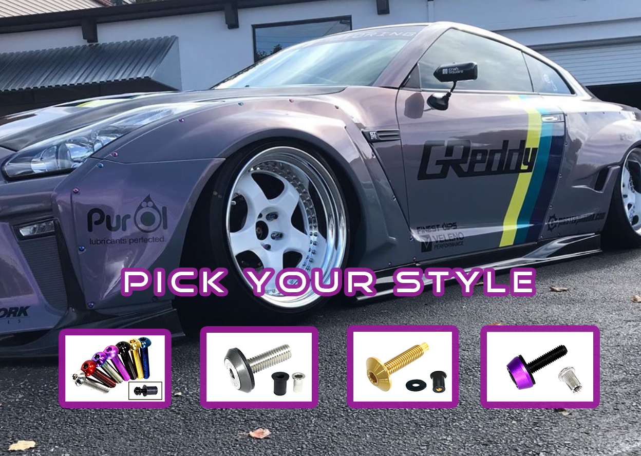 ZSPEC Dress Up Bolts Washers Body Kit Hardware Titanium Stainless Rivet Well Nut