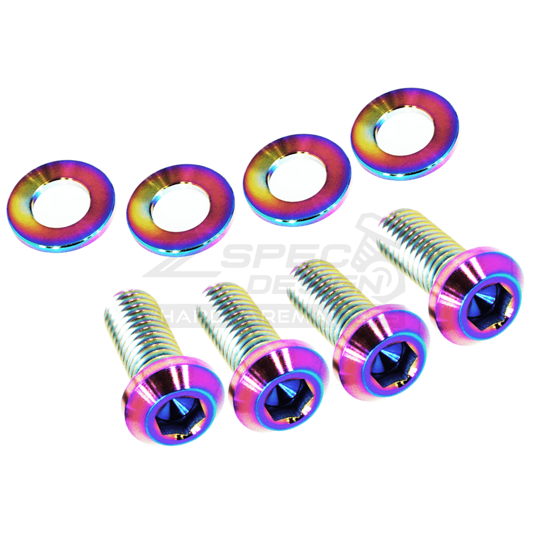 ZSPEC Hood Dress Up Bolts® Fastener Kit for Nissan Z32 300zx, Titanium - ZSPEC Design LLC - Hardware Fasteners - 300zx, gtr, nissan, rb, skyline, Washer Color, z32 - zspecdesign.com