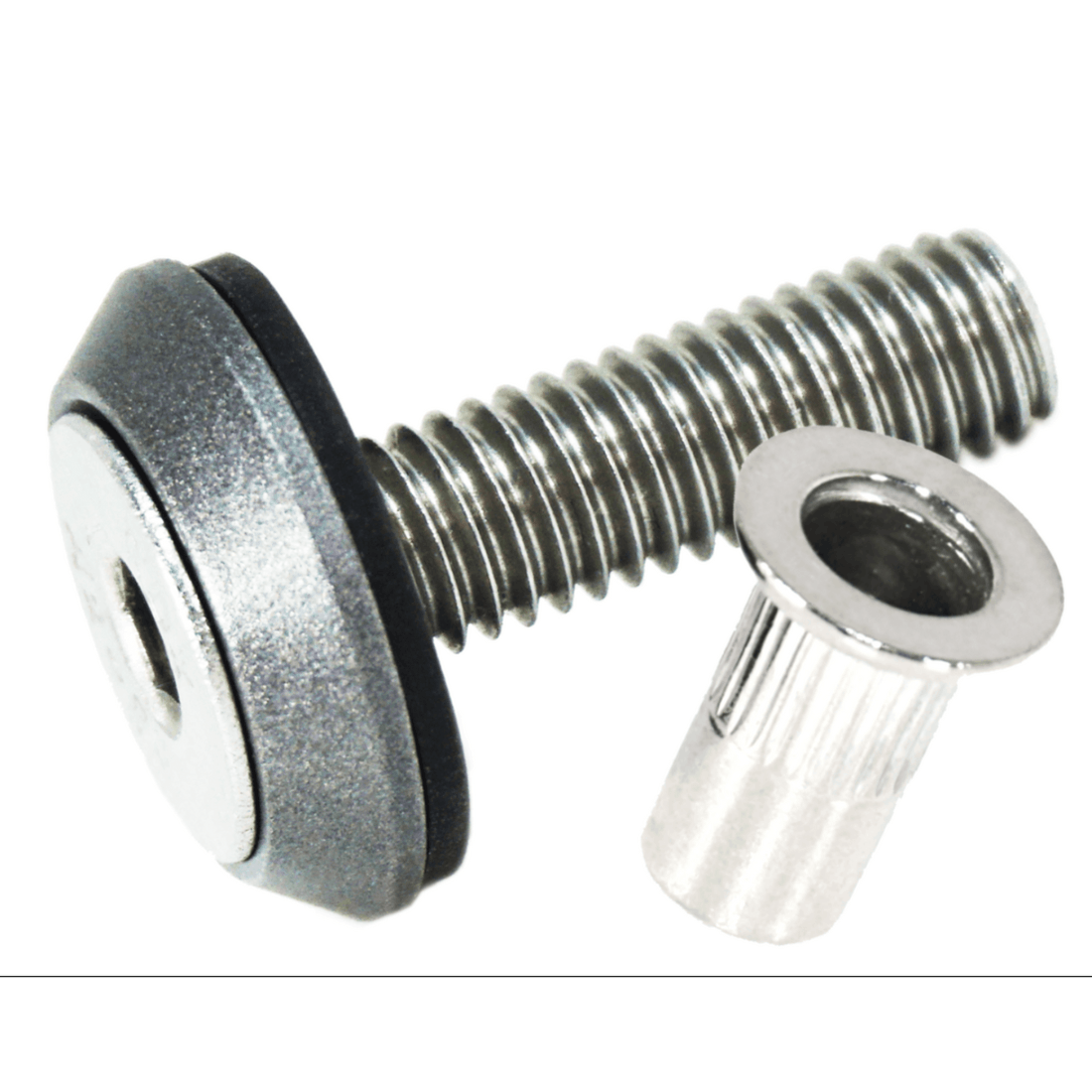 ZSPEC Body Kit Fastener, Low-Profile M5x20mm, Stainless & Billet, w/Rivet Nut, per Each - ZSPEC Design LLC - Hardware Fasteners - 44-pack, abflug, aimgain, amuse, auto veloce, body, body hardware, body kit, clinched, damd, Do-Luck, Dress Up Bolt, fender, flare, fujimura, greddy, hamann, hks, ings+1, knight sports, kuhl, lbw, liberty walk, m-sports, m5, novitec, pandem, per each, rocket bunny, rowen, sense, stainless, street hunter, twinz, veilside, zele, zero sports - zspecdesign.com