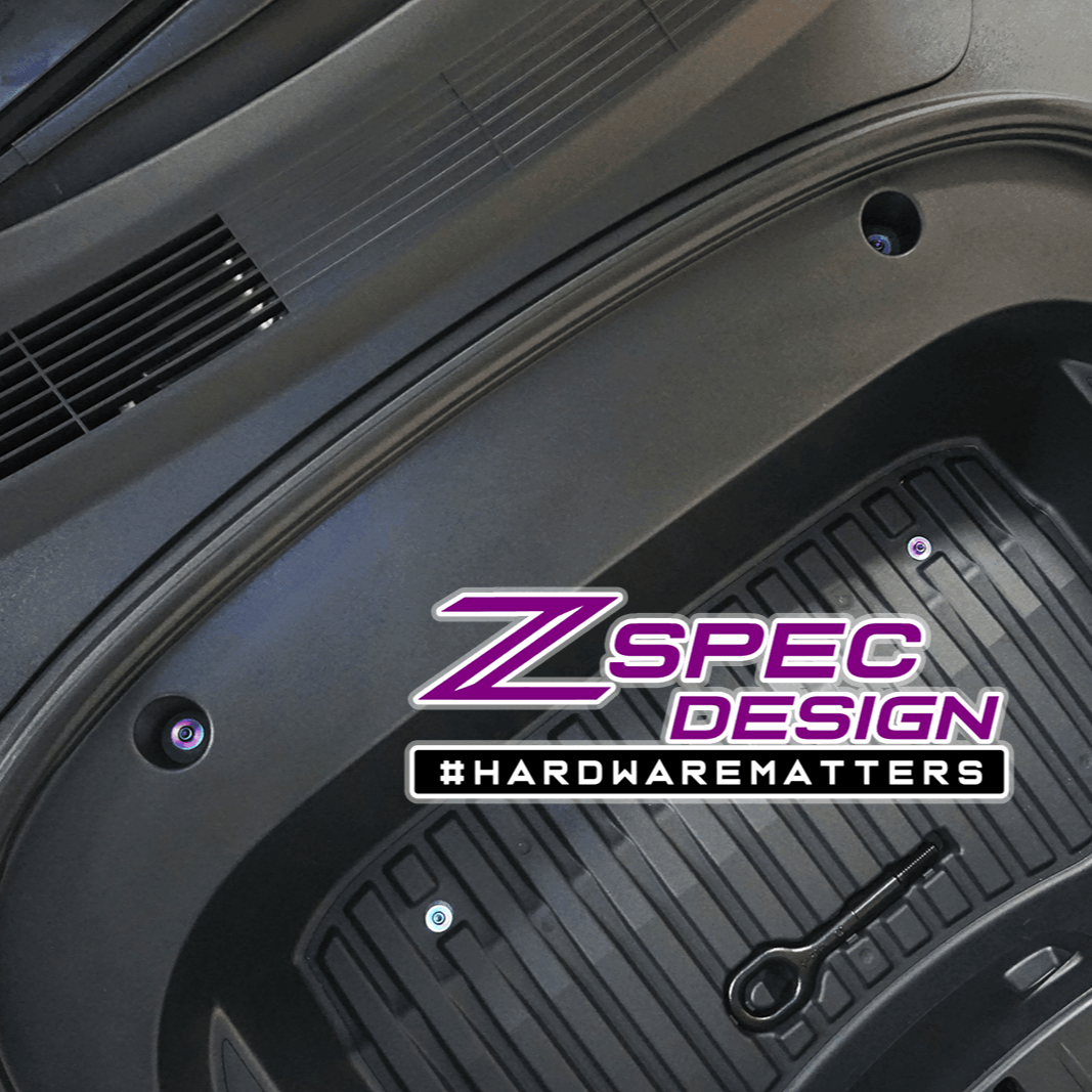 ZSPEC "Stage 2" Dress Up Bolts® Fastener Kit for the Tesla Model 3, Grade-5 Titanium - ZSPEC Design LLC - Hardware Fasteners - Fastener Kit, model 3, model3, stage 2, tesla, Washer Color - zspecdesign.com