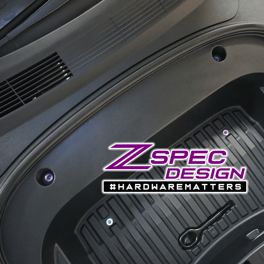 ZSPEC "Stage 3" Dress Up Bolts® Fastener Kit for the Tesla Model 3, Grade-5 Titanium - ZSPEC Design LLC - Hardware Fasteners - Fastener Kit, model 3, model3, stage 3, tesla, Washer Color - zspecdesign.com
