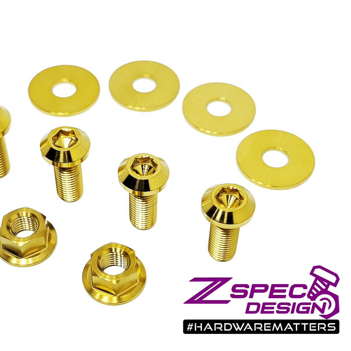 ZSPEC Strut Brace Fasteners for Nissan 370z, M10-1.25 Hardware, Titanium - ZSPEC Design LLC - Hardware Fasteners - 370z, Fastener Kit, m10, nissan, titanium - zspecdesign.com