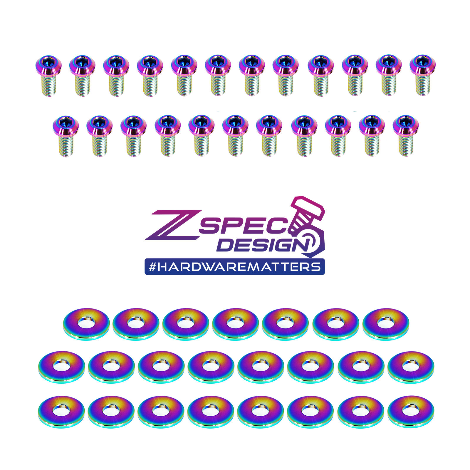 ZSPEC Utili-Track Sides & Rear Fastener Kit for '05+ Nissan Frontier D40/D41, Titanium - ZSPEC Design LLC - Hardware Fasteners - 2022, d40, d41, Fastener Kit, frontier, nissan, pro-4x, Washer Color - zspecdesign.com