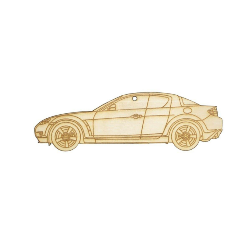 ZSPEC Laser-Engraved Wood Ornament, Style: Mazda RX8, Birch - ZSPEC Design LLC - Holiday Ornaments - holiday, mazda, ornament, rx8 - zspecdesign.com