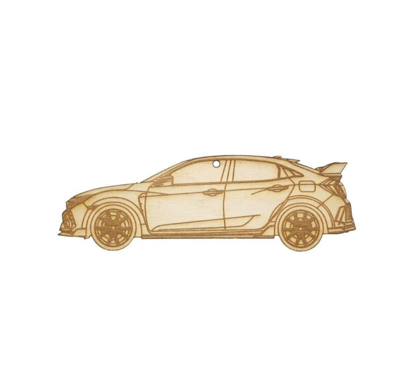 ZSPEC Laser-Engraved Wood Ornament, Style: Honda Civic FK8 Type R, Birch - ZSPEC Design LLC - Holiday Ornaments - civic, fk8, holiday, honda, lifestyle, ornament, type r - zspecdesign.com