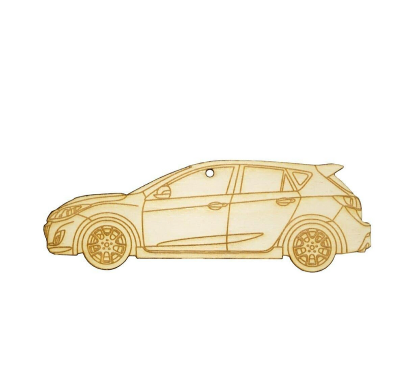 ZSPEC Laser-Engraved Wood Ornament, Style: Mazda Speed3, Birch - ZSPEC Design LLC - Holiday Ornaments - holiday, mazda, mazdaspeed3, ornament - zspecdesign.com