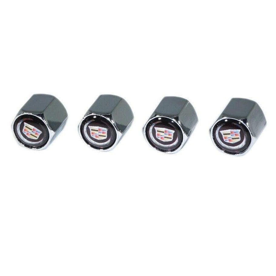 4-Piece ST Logo Zinc Alloy Tire Valve Stem Caps & Wrench Keychain Set – Black, Chrome Dustproof Covers For Cars
