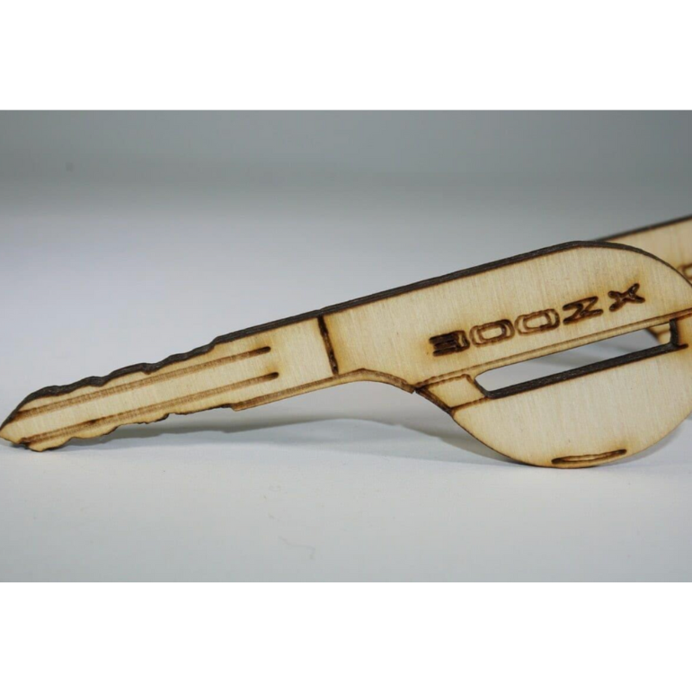 ZSPEC Laser-Engraved Birch Key Ornaments, Set of 4, Style: Nissan 300zx Z32, ~5-inch Wide - ZSPEC Design LLC - Holiday Ornaments - 300zx, holiday, lifestyle, nissan, ornament, z32 - zspecdesign.com