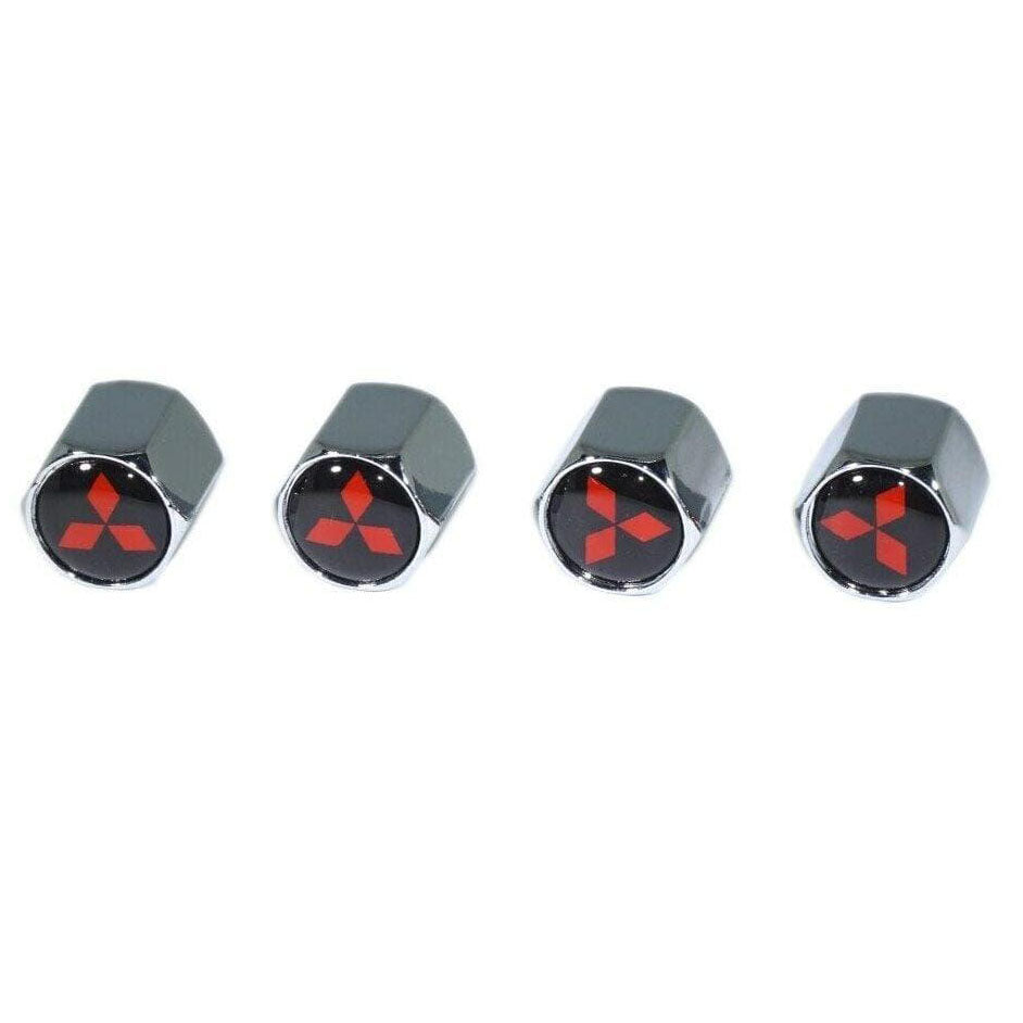 Chrome Valve Stem Tire Caps, Style: Mitsubishi EVO 3000GT Outlander