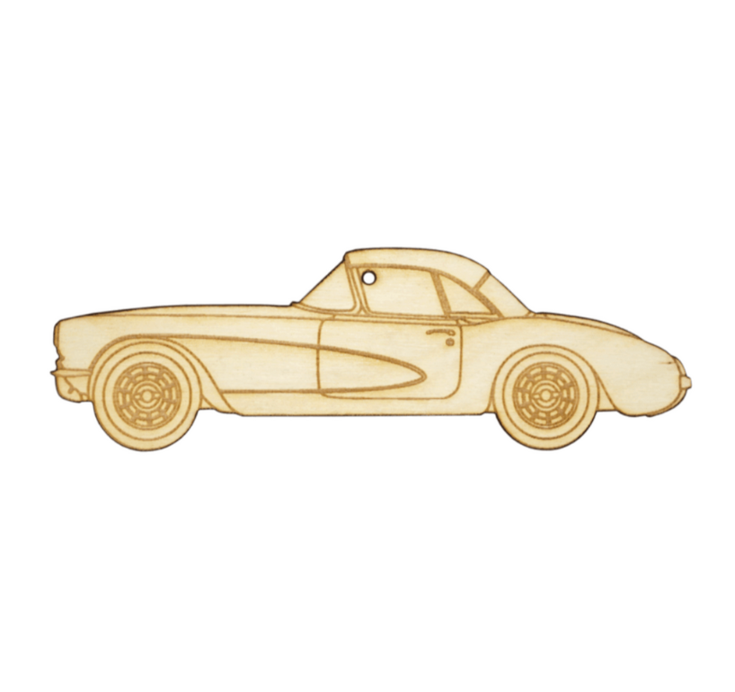 ZSPEC Laser-Engraved Wood Ornament, Style: Corvette C1, Birch - ZSPEC Design LLC - Holiday Ornaments - Corvette, holiday, nismo, Chevrolet, ornament, C1 - zspecdesign.com