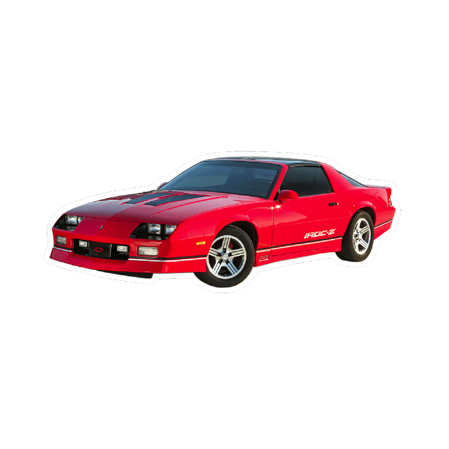 Chevy Camaro IROC-Z Sports Car Vinyl Decal / Sticker, Red - ZSPEC Design LLC - Decals - Decal, ford, fordgt, fox, gt40, lifestyle, mustang, s197, s550, sn95, sticker - zspecdesign.com