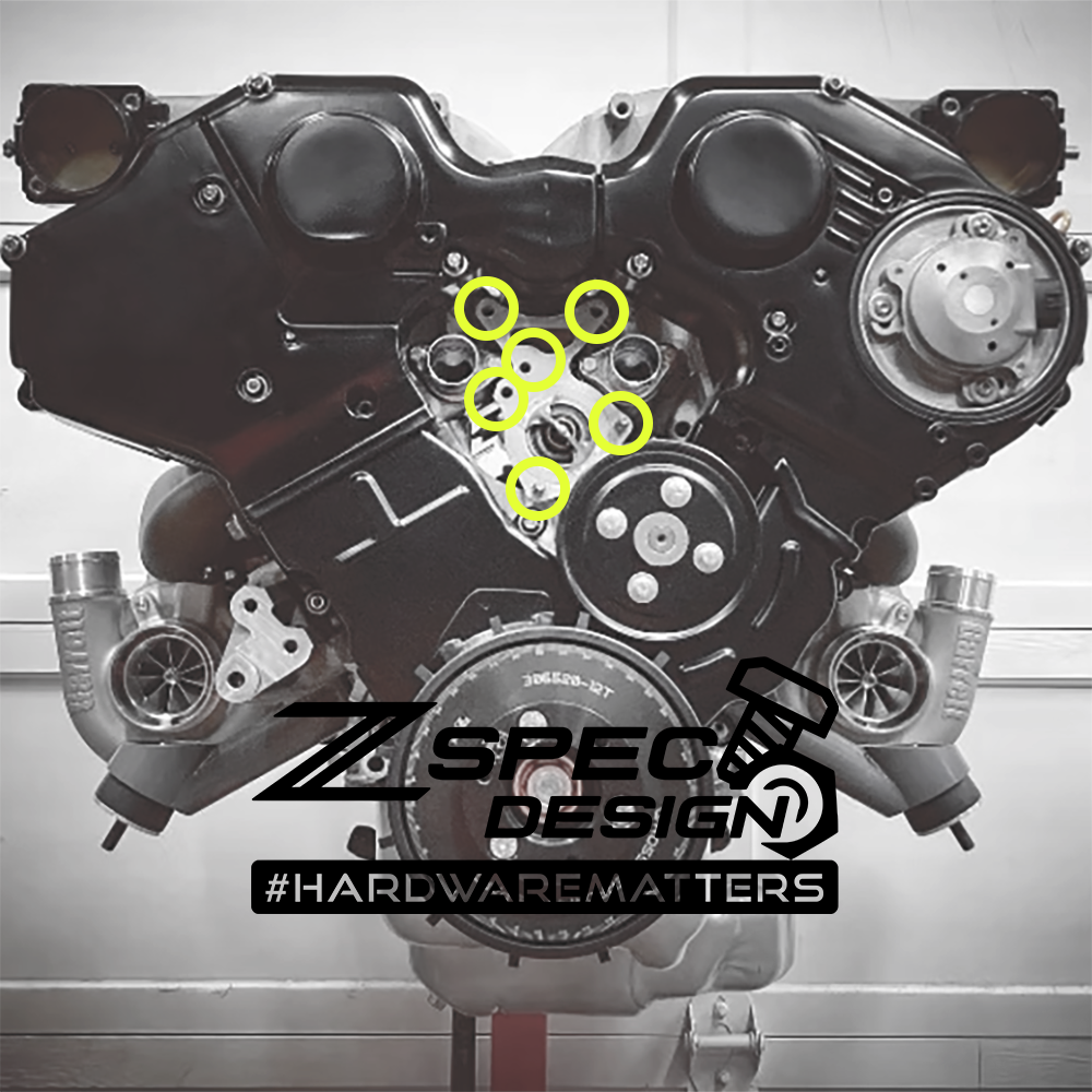 ZSPEC Coolant Pipes Dress Up Bolts® Fasteners, Nissan 300zx Z32, Stainless
Replacement Hardware Kit for the 300zx Z32 (VG30DE/TT) engine's hard coolant pipes.