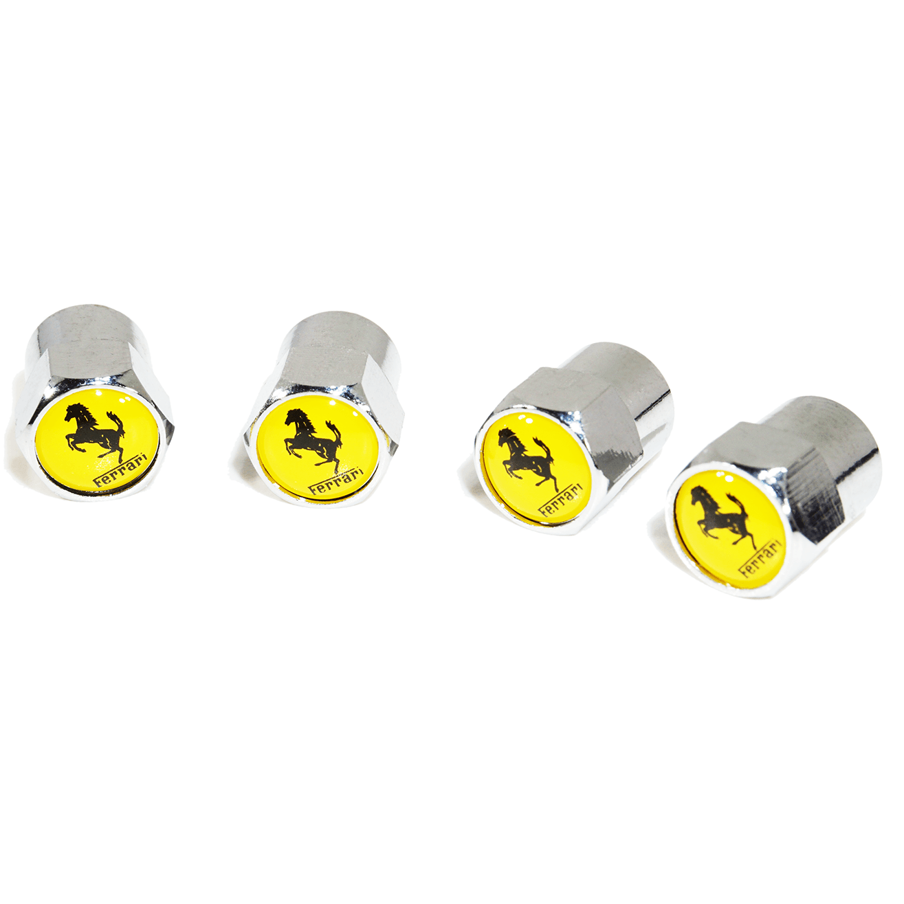 Chrome Valve Stem Tire Caps, Style: Italian Prancing Horse - ZSPEC Design LLC - Hardware Fasteners - buick, cap, chevrolet, chevy, chrysler, dodge, dodge viper, ford, fordgt, tire, usa - zspecdesign.com