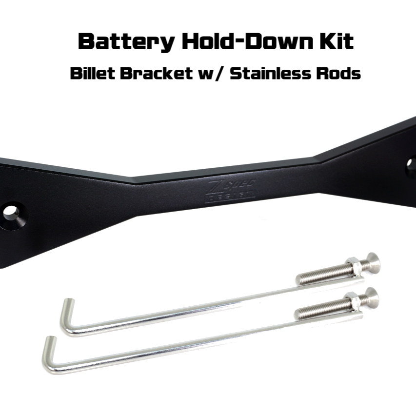 ZSPEC Battery Hold Down/Bracket for Datsun Z/ZX Cars, Billet w/ Stainless Hardware - ZSPEC Design LLC - Hardware Fasteners - accessory, battery, battery bracket, bracket, datsun, nissan, Stainless, z - zspecdesign.com