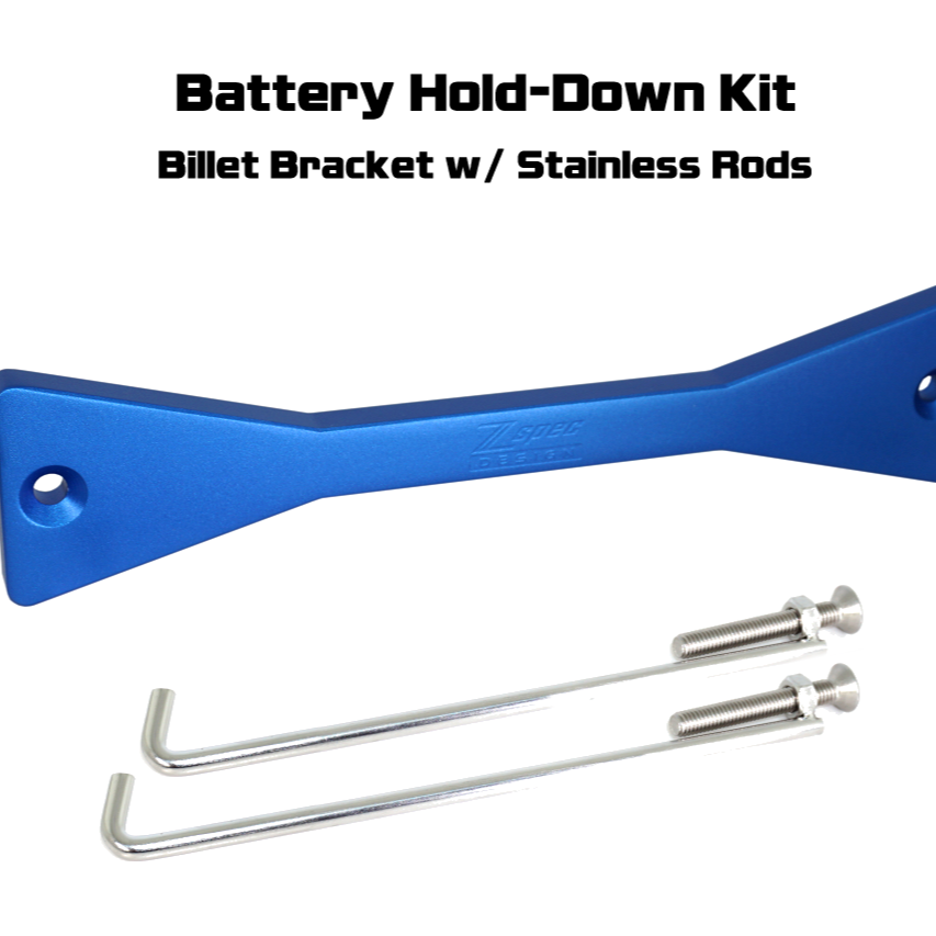 ZSPEC Battery Hold Down/Bracket for Datsun Z/ZX Cars, Billet w/ Stainless Hardware - ZSPEC Design LLC - Hardware Fasteners - accessory, battery, battery bracket, bracket, datsun, nissan, Stainless, z - zspecdesign.com