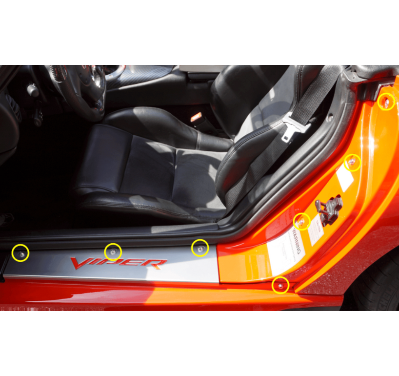 ZSPEC Door Jams and Kick Plates Fastener Kit for '03-06 Dodge Viper, Stainless & Billet - ZSPEC Design LLC - Hardware Fasteners - dodge, door jam, fastener kit, interior, Interior Fastener Kits, viper - zspecdesign.com