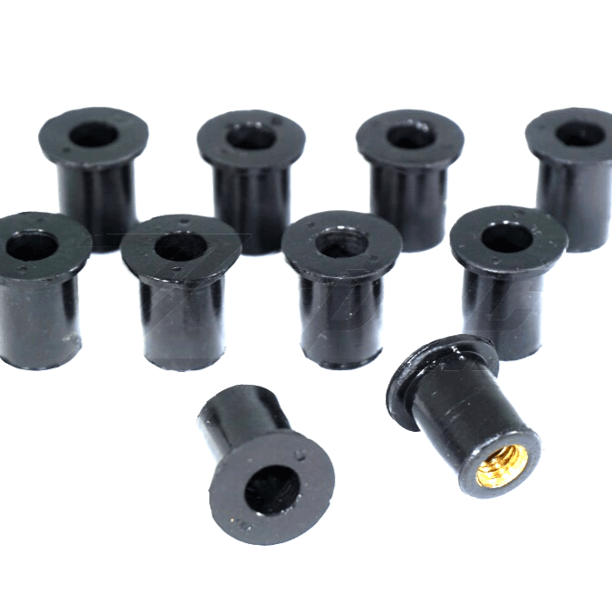 ZSPEC M5 Silicone-Rubber Well Nuts for Body Kits and Flares using M5-0.8, 10-Pack - ZSPEC Design LLC - Hardware Fasteners - 10-pack, body hardware, m5, rubber, well nut - zspecdesign.com
