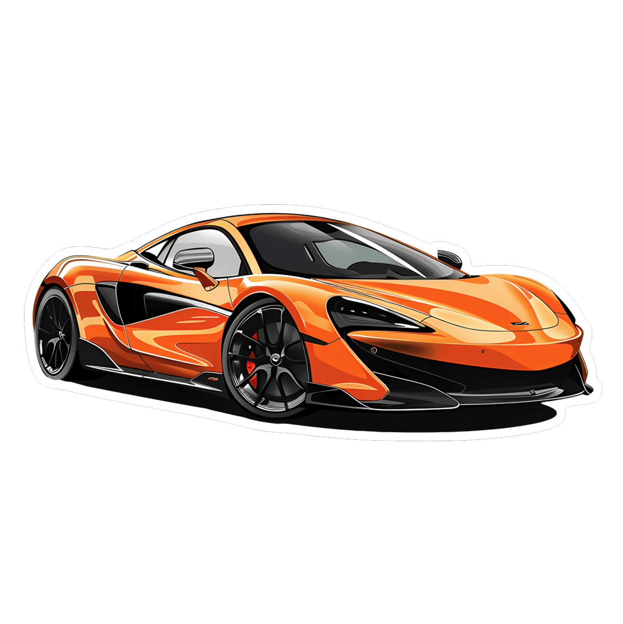 McLaren Cartoon-Style Front-Quarter-View Vinyl Decal / Sticker, Orange - ZSPEC Design LLC - Decals - Decal, lifestyle, sticker - zspecdesign.com