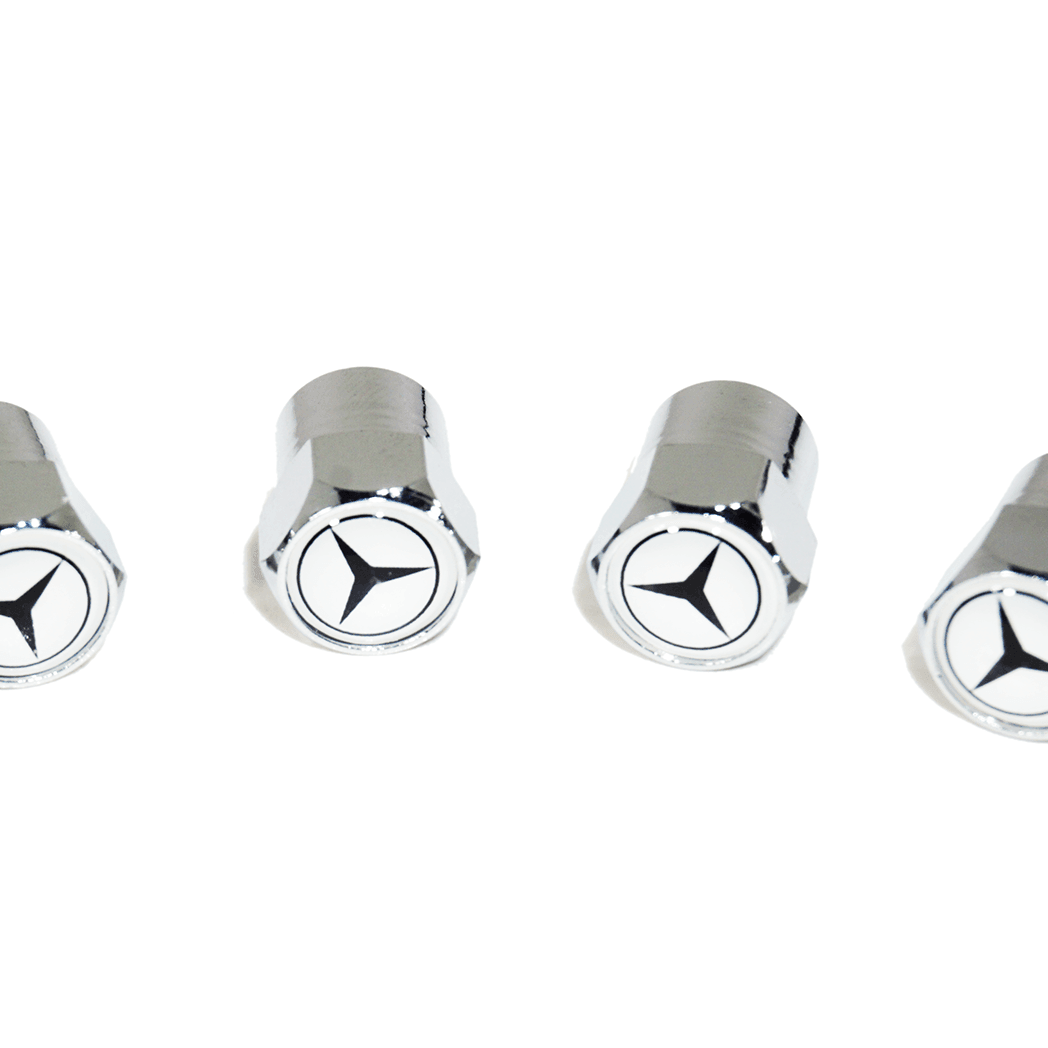 Chrome Valve Stem Tire Caps, Style: Mercedes - ZSPEC Design LLC - Hardware Fasteners - Benz, cap, Mercedes, tire - zspecdesign.com