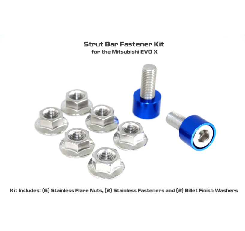 ZSPEC Strut Bar Fastener Kit for Mitsubishi Lancer EVO X 10, Stainless & Billet - ZSPEC Design LLC - Hardware Fasteners - evo 10, Fastener Kit, lancer, mitsubishi, strut bar, Washer Color - zspecdesign.com