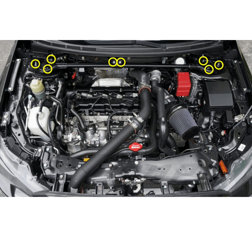 ZSPEC Strut Bar Fastener Kit for Mitsubishi Lancer EVO X 10, Stainless