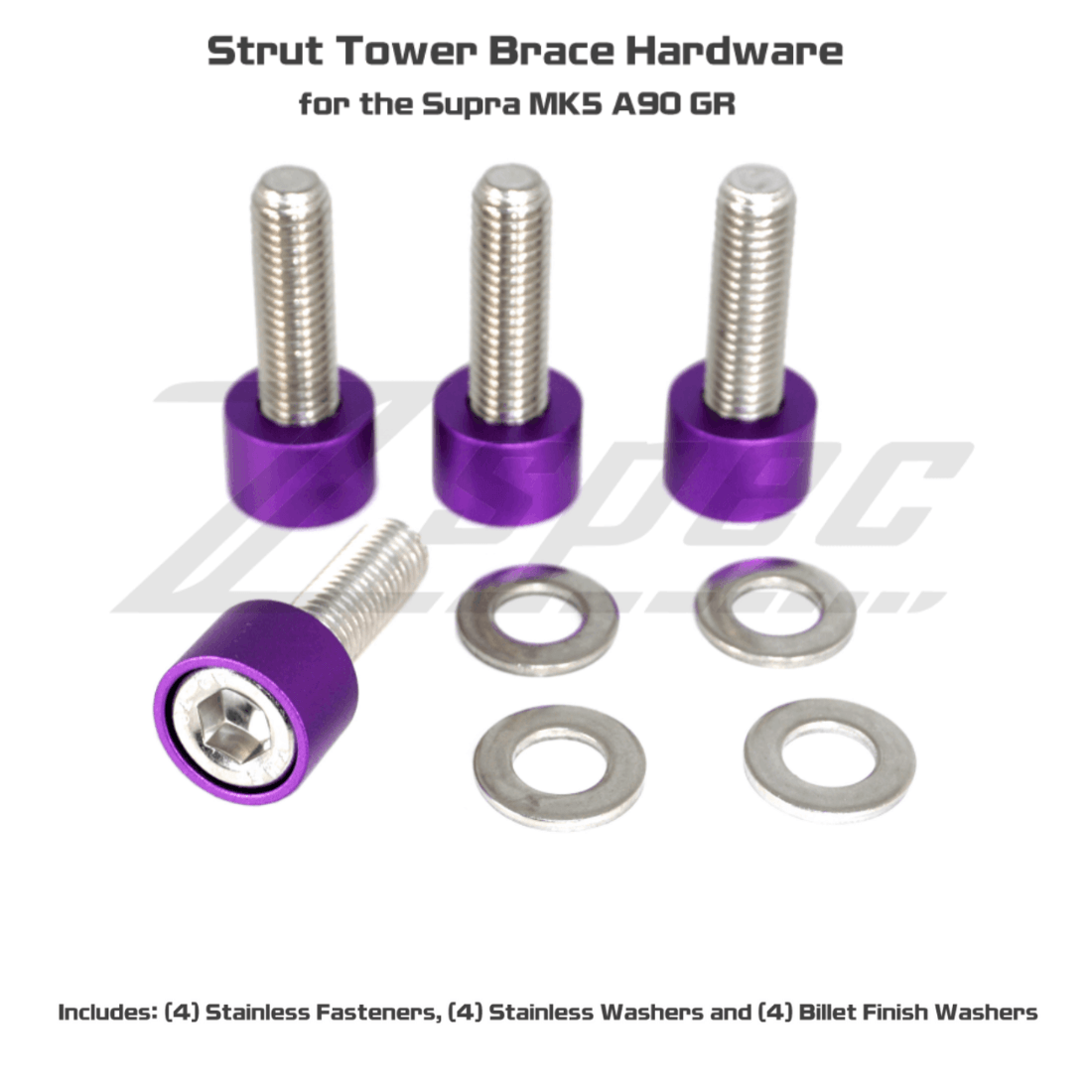 ZSPEC Front Strut Cross-Braces Fasteners for '20+ Toyota Supra MKV GR A90, Stainless & Billet - ZSPEC Design LLC - Hardware Fasteners - a90, Fastener Kit, gr, mkv, supra, toyota - zspecdesign.com