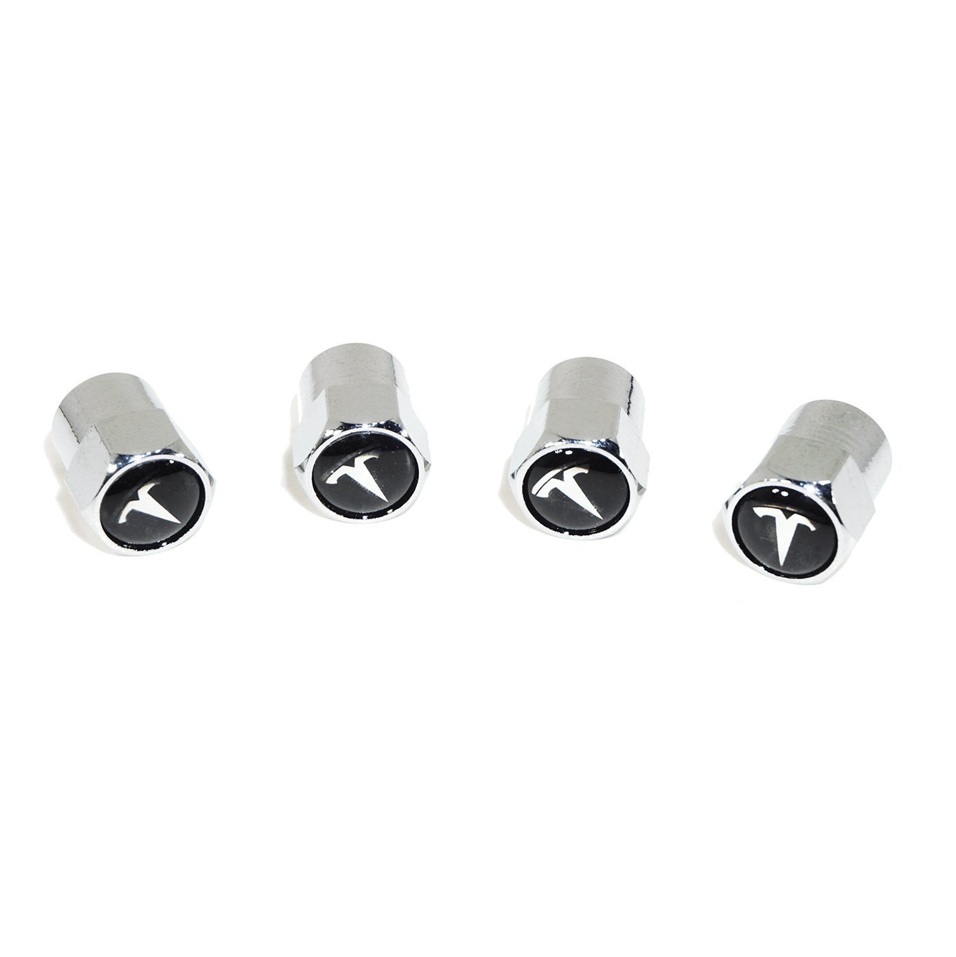 Chrome Valve Stem Tire Caps, Style: Tesla - ZSPEC Design LLC - Hardware Fasteners - cap, tesla, tire - zspecdesign.com