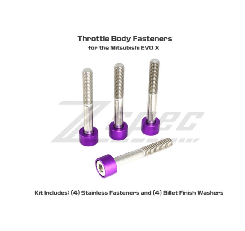 ZSPEC Throttle Body Fasteners for Mitsubishi Lancer EVO X 10, Stainless & Billet - ZSPEC Design LLC - Hardware Fasteners - evo 10, Fastener Kit, lancer, mitsubishi, throttle, Washer Color - zspecdesign.com