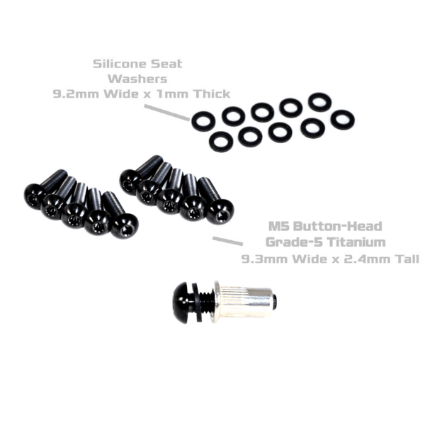 ZSPEC Button-Head Body Kit Fastener, M5x25mm w/ Rivet Nut, Titanium, Per Each