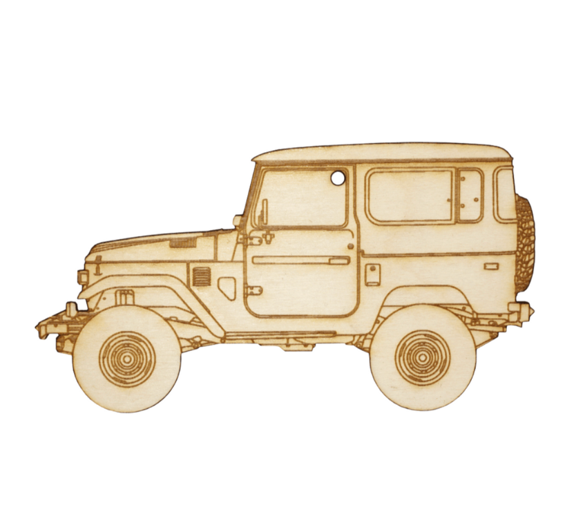 ZSPEC Laser-Engraved Wood Ornament, Style: Toyota FJ40 Landcruiser